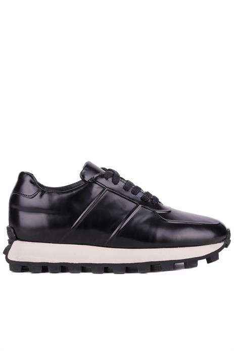 Shoetyle - Siyah Hakiki Açma Deri Bağcıklı Erkek Sneaker 115-K556