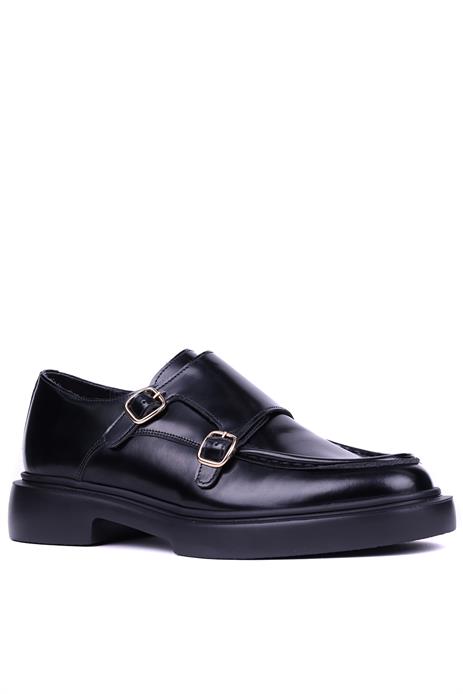 Shoetyle - Siyah Hakiki Açma Deri Tokalı Erkek Klasik Ayakkabı 115-K575