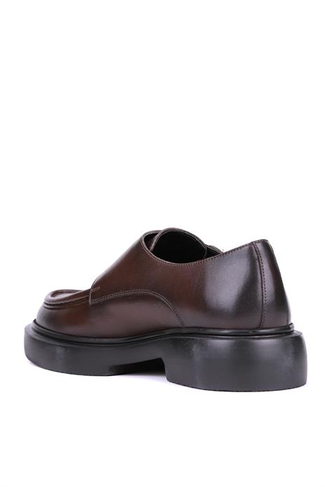 Shoetyle - Kahverengi Hakiki Deri Tokalı Erkek Klasik Ayakkabı 115-K575
