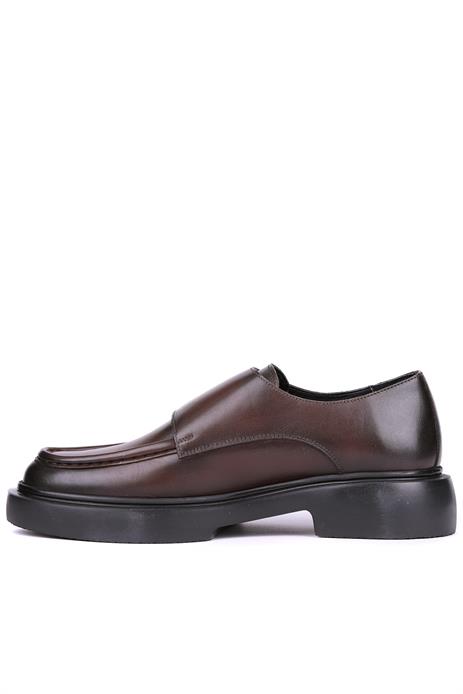 Shoetyle - Kahverengi Hakiki Deri Tokalı Erkek Klasik Ayakkabı 115-K575