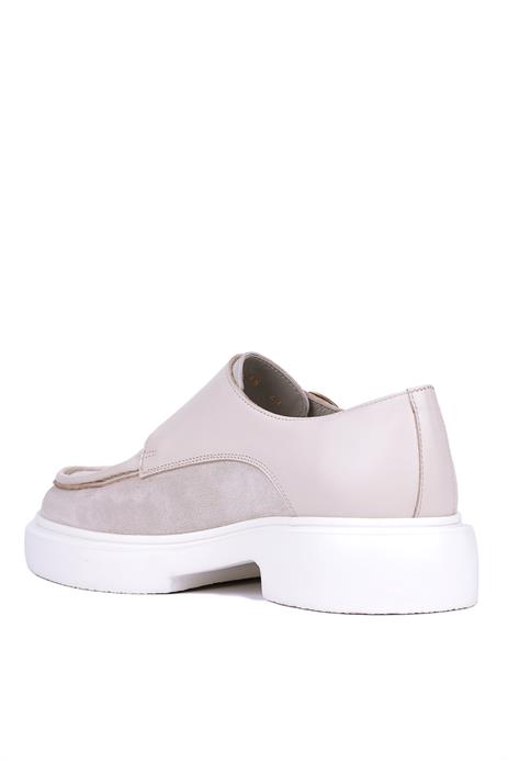 Shoetyle - Bej Hakiki Süet, Deri Tokalı Erkek Klasik Ayakkabı 115-K575