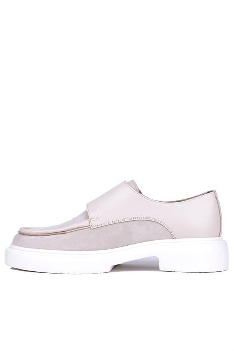 Shoetyle - Bej Hakiki Süet, Deri Tokalı Erkek Klasik Ayakkabı 115-K575