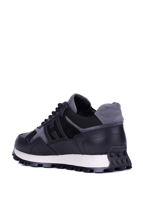 Shoetyle - Siyah Hakiki Deri Bağcıklı Erkek Sneaker 115-K586