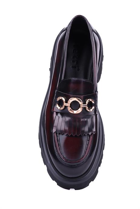 Shoetyle - Bordo Hakiki Açma Deri Püsküllü Erkek Günlük Ayakkabı 115-K594