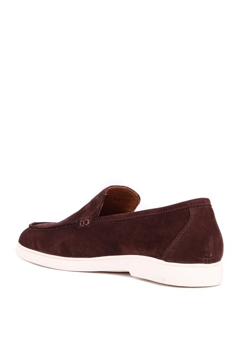 Shoetyle - Hakiki Süet Deri Kahverengi Erkek Loafer - 115-K664 