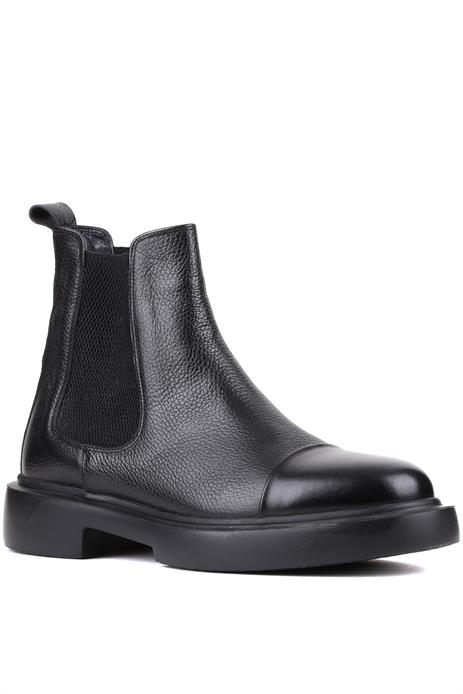 Shoetyle - Siyah Deri Erkek Chelsea Bot 250-080