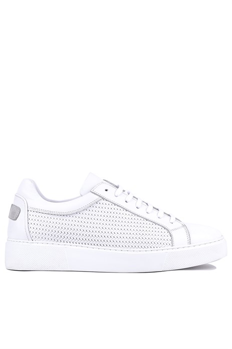 Shoetyle - Hakiki Deri Beyaz Renk Erkek Sneaker - 250-1300