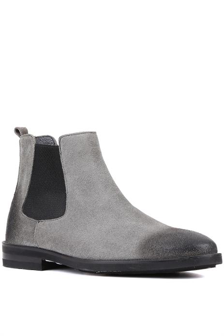 Shoetyle - Gri Süet Deri Erkek Chelsea Bot 250-201