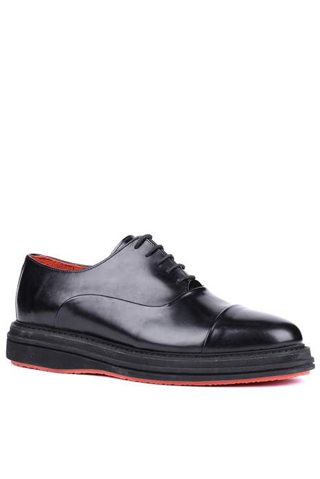 Shoetyle - Siyah Hakiki Açma Deri Bağcıklı Erkek Klasik Ayakkabı 250-2035