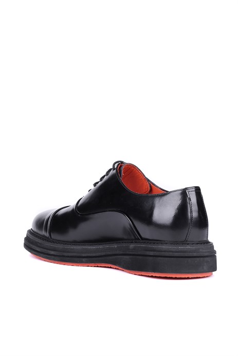 Shoetyle - Siyah Hakiki Açma Deri Bağcıklı Erkek Klasik Ayakkabı 250-2035