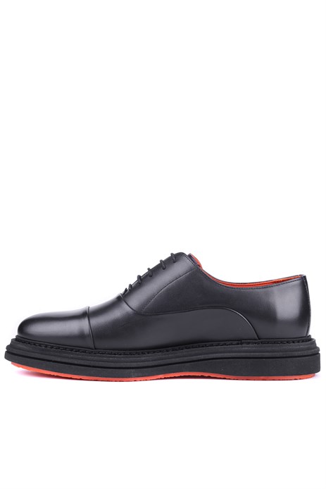 Shoetyle - Siyah Hakiki Deri Bağcıklı Erkek Klasik Ayakkabı 250-2035