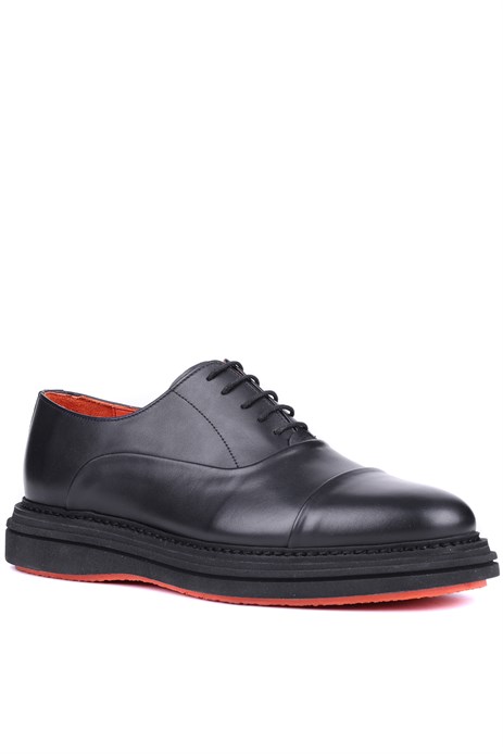Shoetyle - Siyah Hakiki Deri Bağcıklı Erkek Klasik Ayakkabı 250-2035