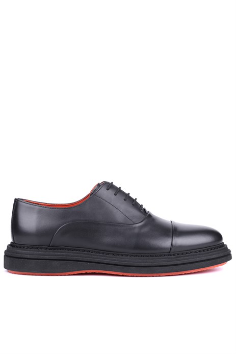 Shoetyle - Siyah Hakiki Deri Bağcıklı Erkek Klasik Ayakkabı 250-2035