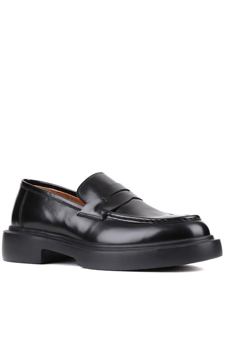 Shoetyle - Siyah Açma Deri Bağcıksız Erkek Klasik Ayakkabı 250-2375