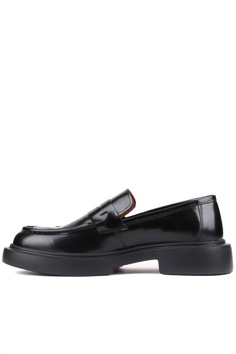 Shoetyle - Siyah Açma Deri Bağcıksız Erkek Klasik Ayakkabı 250-2375
