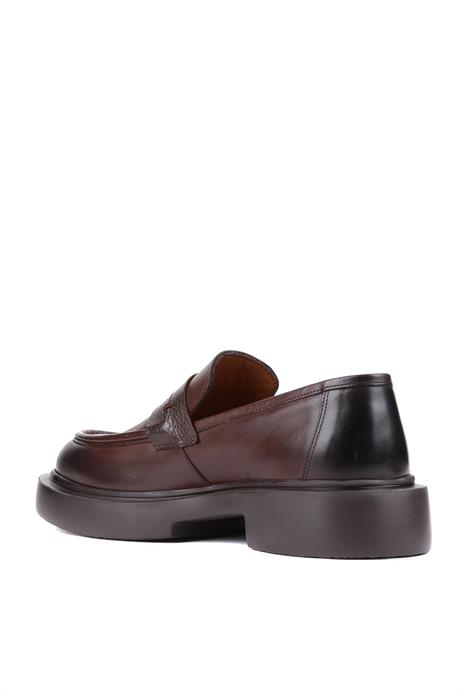 Shoetyle - Kahverengi Deri Bağcıksız Erkek Klasik Ayakkabı 250-2375