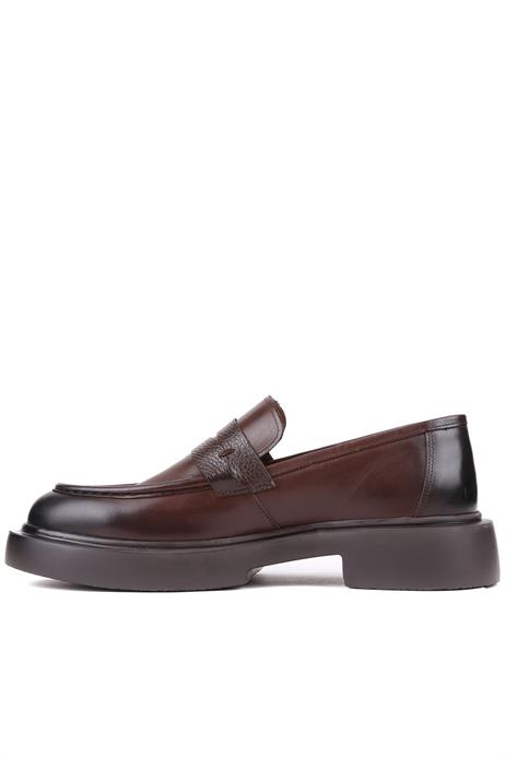 Shoetyle - Kahverengi Deri Bağcıksız Erkek Klasik Ayakkabı 250-2375