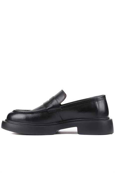 Shoetyle - Siyah Deri Bağcıksız Erkek Klasik Ayakkabı 250-2375