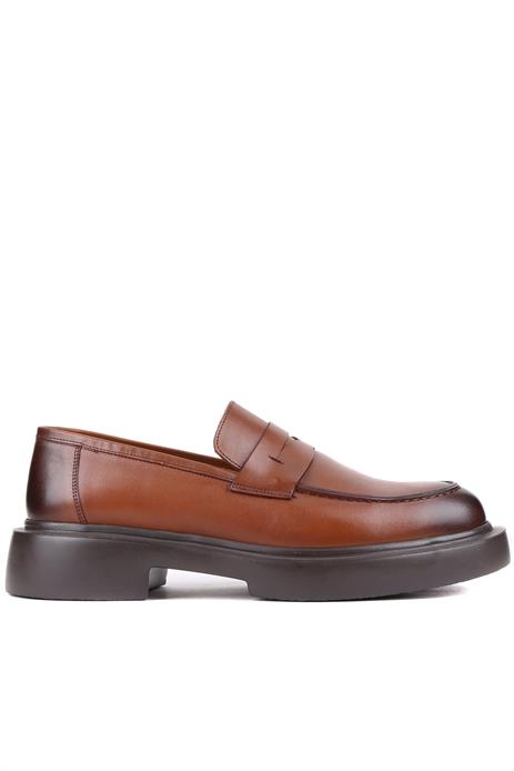 Shoetyle - Taba Deri Bağcıksız Erkek Klasik Ayakkabı 250-2375
