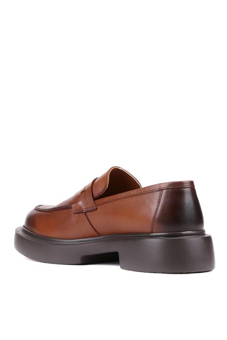 Shoetyle - Taba Deri Bağcıksız Erkek Klasik Ayakkabı 250-2375