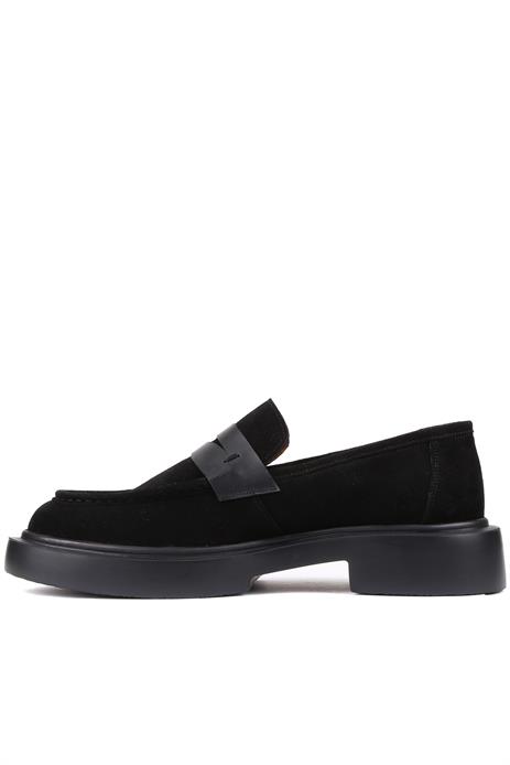 Shoetyle - Siyah Süet Deri Bağcıksız Erkek Klasik Ayakkabı 250-2375