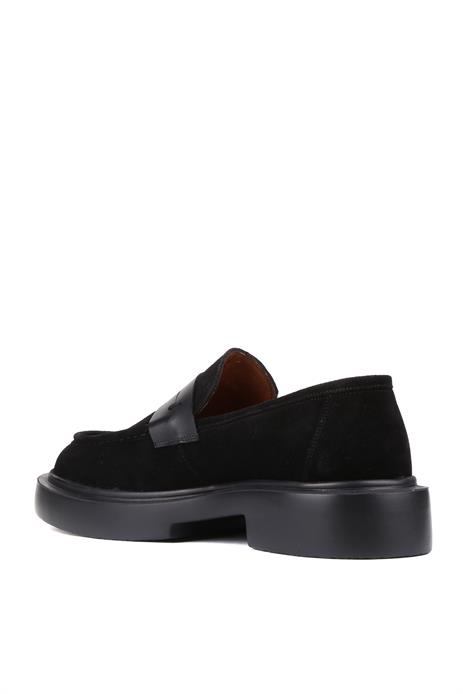 Shoetyle - Siyah Süet Deri Bağcıksız Erkek Klasik Ayakkabı 250-2375
