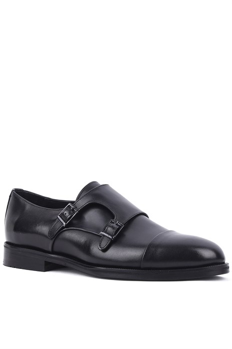 Shoetyle - Hakiki Deri Siyah Renk Günlük Erkek Ayakkabı 250-2379 