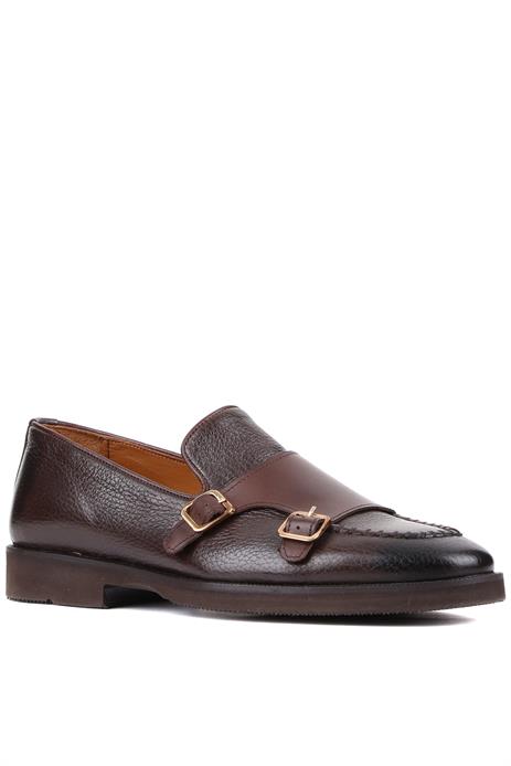 Shoetyle - Kahverengi Deri Tokalı Erkek Klasik Ayakkabı 250-2750