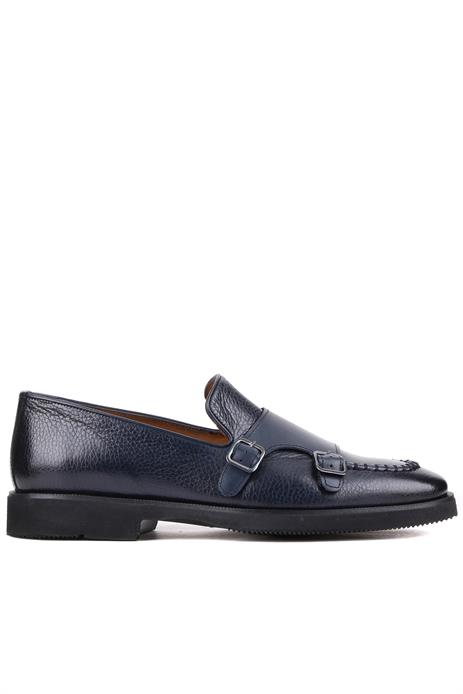 Shoetyle - Lacivert Deri Tokalı Erkek Klasik Ayakkabı 250-2750