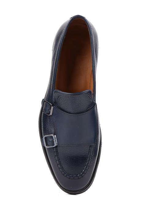 Shoetyle - Lacivert Deri Tokalı Erkek Klasik Ayakkabı 250-2750
