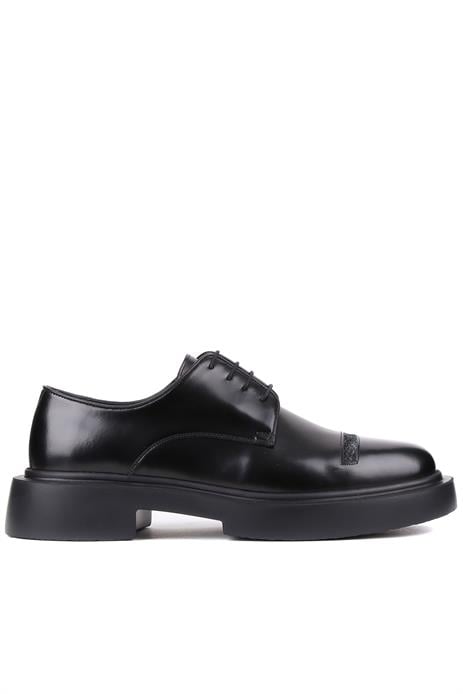 Shoetyle - Siyah Açma Deri Bağcıklı Erkek Klasik Ayakkabı 250-601