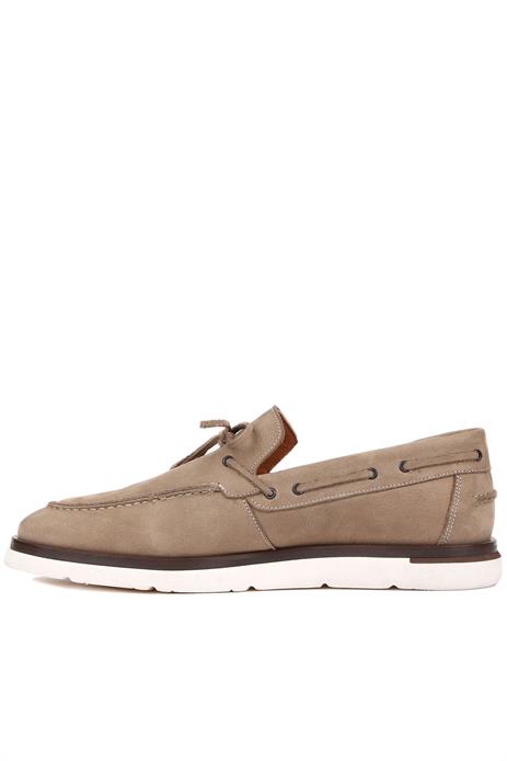 Shoetyle - Bej Nubuk Deri Bağcıklı Erkek Günlük Ayakkabı 250-7512