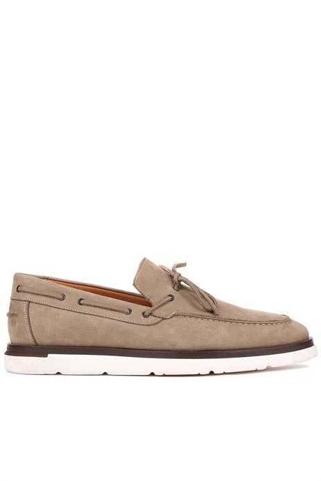 Shoetyle - Bej Nubuk Deri Bağcıklı Erkek Günlük Ayakkabı 250-7512