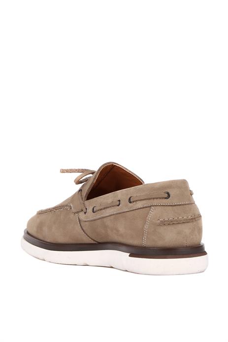 Shoetyle - Bej Nubuk Deri Bağcıklı Erkek Günlük Ayakkabı 250-7512