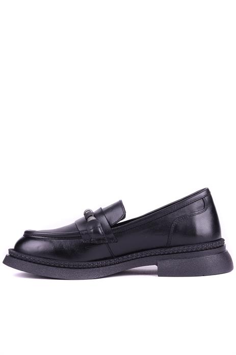 Shoetyle - Hakiki Deri Siyah Renk Kadın Loafer - 25101901