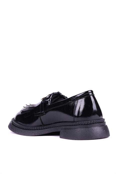 Shoetyle - Hakiki Rugan Deri Siyah Renk Kadın Loafer - 25101904