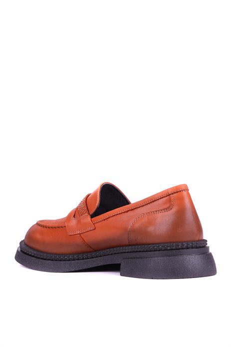 Shoetyle - Hakiki Deri Turuncu Renk Kadın Loafer - 25101905