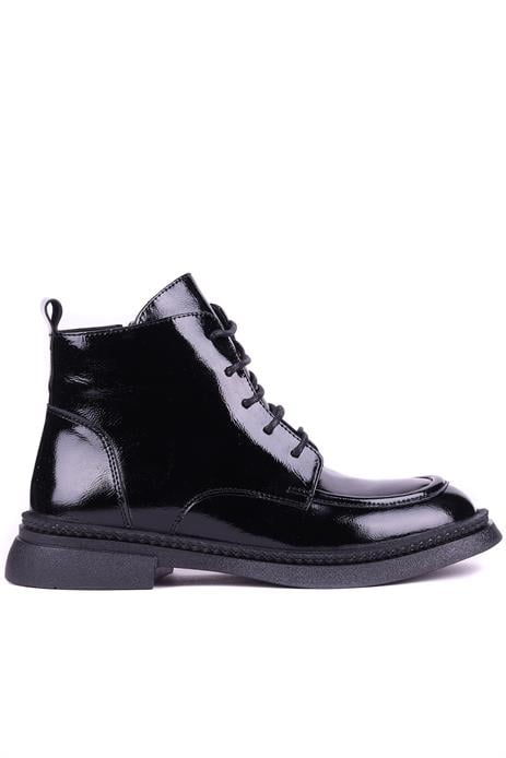 Shoetyle - Hakiki Deri Siyah Rugan Kadın Deri Bot - 25101950