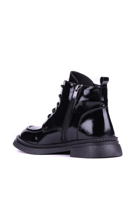 Shoetyle - Hakiki Deri Siyah Rugan Kadın Deri Bot - 25101950