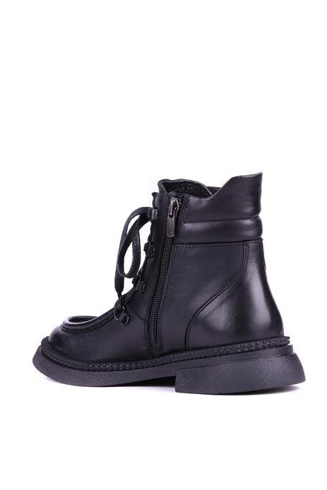 Shoetyle - Hakiki Deri Siyah Renk Kadın Deri Bot - 25101955