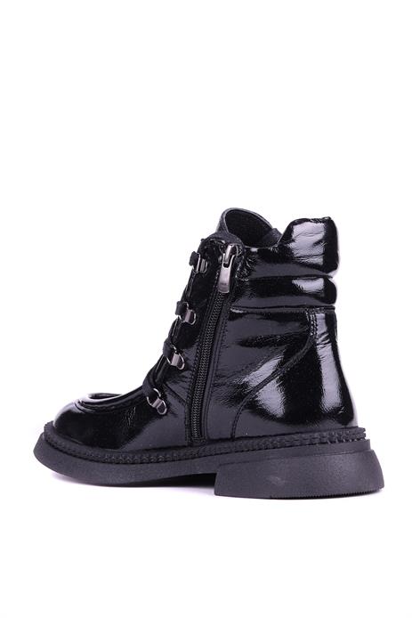 Shoetyle - Hakiki Deri Siyah Rugan Kadın Deri Bot - 25101955