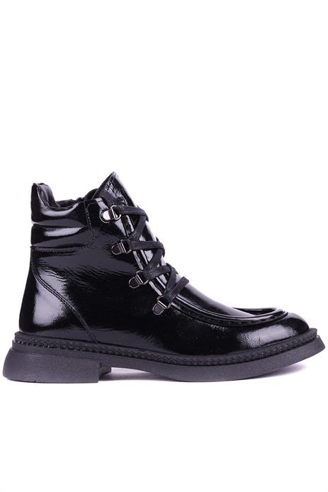 Shoetyle - Hakiki Deri Siyah Rugan Kadın Deri Bot - 25101955