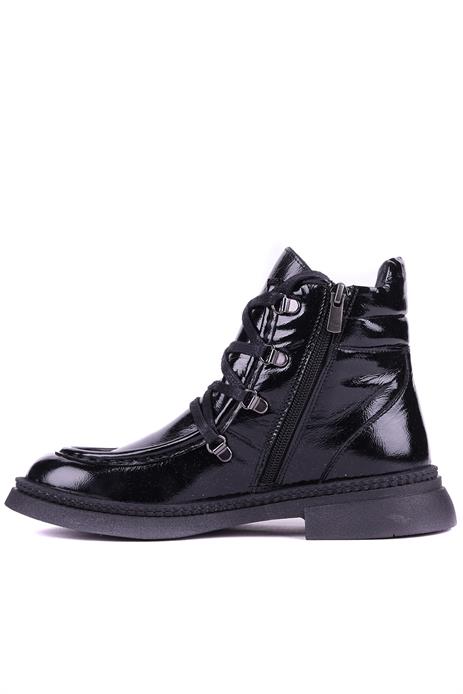 Shoetyle - Hakiki Deri Siyah Rugan Kadın Deri Bot - 25101955