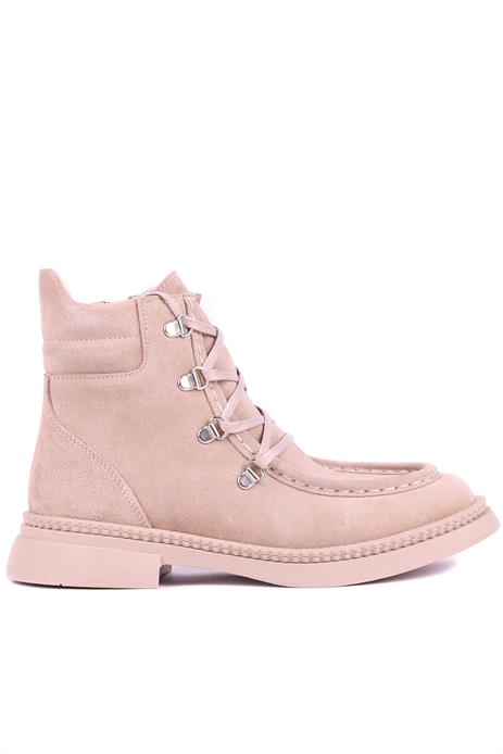 Shoetyle - Hakiki Süet Deri Bej Rengi Kadın Deri Bot - 25101955