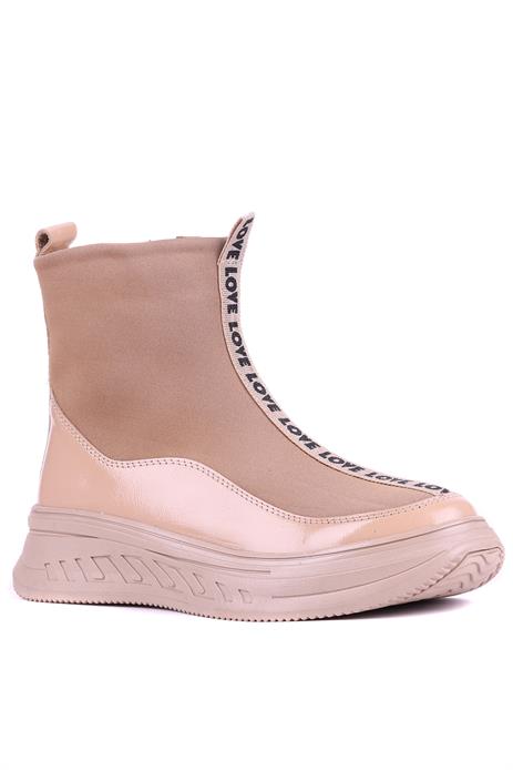 Shoetyle - Hakiki Deri Bej Rengi Kadın Bot - 25102250