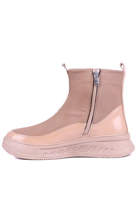 Shoetyle - Hakiki Deri Bej Rengi Kadın Bot - 25102250