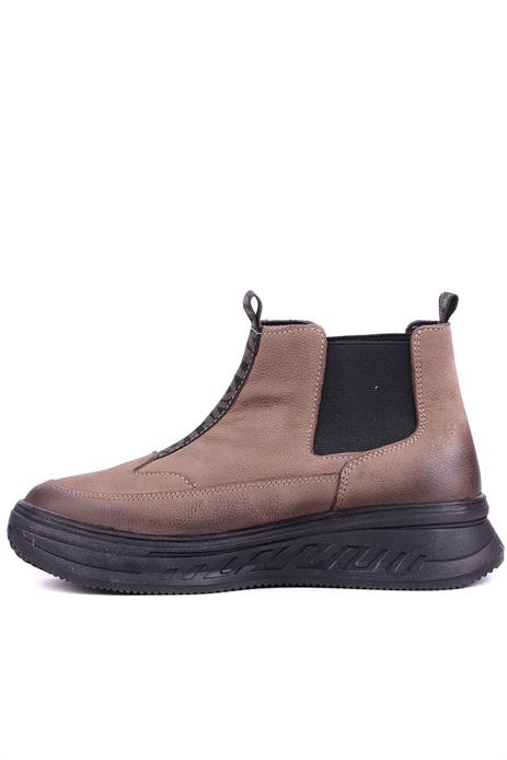 Shoetyle - Hakiki Nubuk Deri Vizon Rengi Kadın Chelsea Bot - 25102251