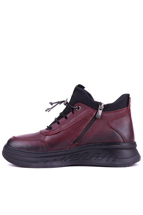 Shoetyle - Hakiki Deri Bordo Renk Kadın Bot - 25102253