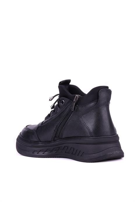 Shoetyle - Hakiki Deri Siyah Renk Kadın Bot - 25102253