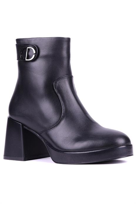 Shoetyle - Hakiki Deri Siyah Renk Topuklu Kadın Bot - 25102452